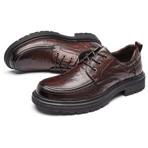Hakiki Deri Günlük Erkek Deri Ayakkabı - Kahverengi