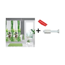 Banyo Duş Perdesi 10056 120x200 Perde Borusu Askı Aparatı 90x130 Hediyeli Çok Renkli