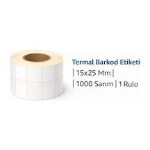 Termal Barkod Etiketi 2'li Yan Yana 15x25 Mm 1000 Sarım 1 Rulo Diğer