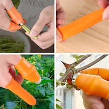 5 Parça Pratik Parmak Koruyucu 1 Parça Baş Parmak Bıçaklı Eldiven Silikon Set Sebze Meyve Soyucu Kesme Ayıklayıcı