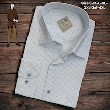 Linen Keten Klasik %100 Cotton Uzun Kollu Terletmeyen Tek Cepli Kapaklı Beyaz Gömlek Regular Kalıp -10218 Beyaz