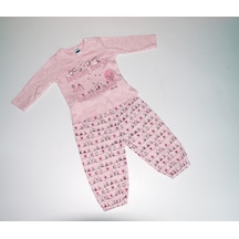 Kız Bebek Desenli İkili Takım Pembe Açık Pembe