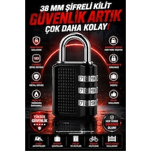 38 Mm 3 Haneli Şifreli Asma Kilit Anahtarsız Güvenlik Paslanmaz Çelik Kanca Bavul, Dolap Ve Ça