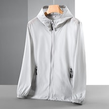 Yaz Güneş Koruma Giyim Erkek Kadın Ultra Ince Artı Boyutu Güneş Koruyucu Ceket Çiftin Çabuk Kuruyan Ceket Gri