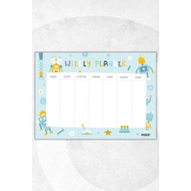 Haftalık Planlayıcı - Sevimli Robotlar - A4 Ebat - 30 Yaprak - Weekly Planner Diğer