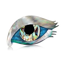 Blucome Moda High-end Göz Broş Kişilik Vahşi Abalone Kabuk Kadın Pin Mavi