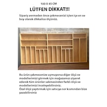 100x45 Cm Kaşıklık & Kepçelik El İşçiliği Masif Ahşap Organizer