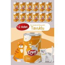 Enjoy Tavuklu Kedi Konservesi Sos İçinde Et Parçacıklı 400 Gr X12