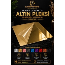 10 Adet 1mm Dekoratif Kare Gold Altın Pleksi - 10x10, 15x15, 20x20, 25x25, 30x30, 35x35, 40x40 Cm Kendinden Yapışkanlı Duvar Dekorasyonu Ürünü Pleksi Cam Ayna Değildir - Ayna Beklentisiyle Almayınız