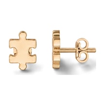 14 Ayar Altın Puzzle Küpe Sarı Altın