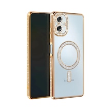 Samsung Galaxy A06 Joke Simli Magneticsafe Kılıf - Gold 0.2M-Çok Renkli