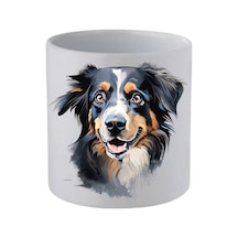 Sevimli Köpekli Kulpsuz Kupa Bardak Doğum Günü Hediyeleri - Seramik Kahve, Su Hediyelik Bardağı Beyaz