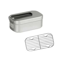 Pazly Buharlı Katlanır Soba Dış Mekan Piknik Tencere Bento Kutu Seti Gümüş