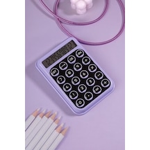 Renkli Ve Işık Enerjili Hesap Makinesi - Bl2122 Mor 124-Pembe