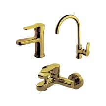 Domino Altın Banyo,evye,lavabo Bataryası Set 971538-971528-971518 Altın