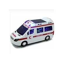 3d Işıklı Ve Sesli Oyuncak Ambulans Arabası Beyaz
