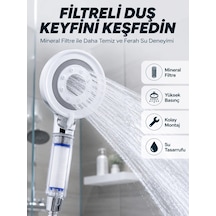 Mey Najmaddin Şeffaf Filtre Hazneli Duş Başlığı Güçlü Akışlı Pratik Banyo Duşu Najmaddin Çok Renkli