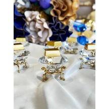 Çeyizci Çarşı 2 Kişilik Gold Lüx Pırlanta Lokumluk & Yüzük Standı & Sunumluk Gold