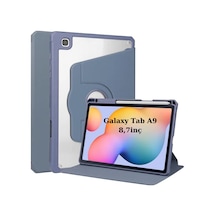 Samsung Galaxy Tab Uyumlu A9 8.7inç X110 X113 X115 X117 Kılıf Termik Kalem Bölmeli Dönebilen Standlı Kılıf