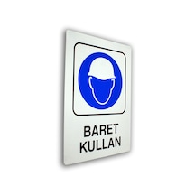 Metal İş Güvenliği Ve Uyarı Levhaları 25 36 Cm. Baret Kullan