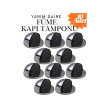 10 Adet Füme Yarım Daire Yapışkanlı Kapı Tamponu Kapı Stoperi Metal Kapı Stopu Durdurucu