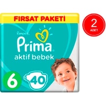 Prima Pampers Aktif Bebek Fırsat Paketi Bebek Bezi 13-18 KG 6 Beden 2 x 40 Adet 2'li