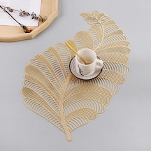 Altın Pvc Yaprak Içi Boş Yağ Suya Dayanıklı İskandinav Kaymaz Mutfak Placemat Coaster Yalıtım Pedi Bulaşık Sehpa Mat Ev D Altın