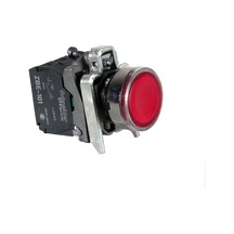 Schneider 24V 22MM - 1NA+1NK Kırmızı Led Işıklı Normal Buton