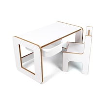 Çocuk Oyun, Aktivite Ve Etkinlik Masası, Beyaz-beyaz, 18mm Mdf Beyaz