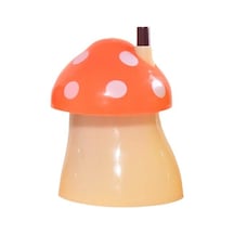 Turuncu Basın Tasarım Otomatik Kürdan Tutucu Toz Geçirmez Büyük Kapasiteli Yaratıcı Mantar Şekilli Masa Kürdan Saklama Kutusu Ev İçin