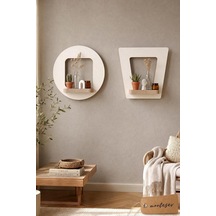 Ayrex Ahşap Dekoratif Duvar Rafı 2 Li Set Mts-384 Genel