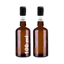 Çelik Roll On Şişesi 100 ML Sızdırmaz Siyah Kapaklı Amber Cam Şişe 2 Adet