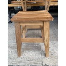 Ahşap Tabure 40 cm Gürgen Ağacından Naturel Kayın Renk