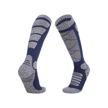 Wezone Yüksek Bilekli Kayak Çorabı, 80% Pamuk, Hızlı Kuruyan, Akışkanlık Sağlar, Kompresyonlu, Spor Ve Günlük Kullanım İçin M/l Boy Mavi
