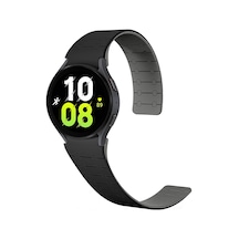 Xemu Galaxy Uyumlu Watch 5 40mm Krd-111 20mm Çizgili Desenli Silikon Kordon-siyah