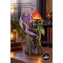 4 Adet Dragon Figürü Polyester Ledli Dekoratif Figür, Işıklı Ejderha Tasarım, Led Lighted Ornament 1