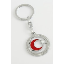 Ay - 226 - Yıldız Metal Anahtarlık - Ilkestor - Gümüş Rengi