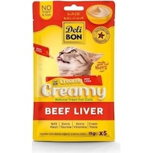 Delibon Creamy Dana Ciğerli Sıvı Kedi Ödül Maması 5 x 15 G