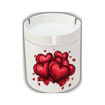 Üst Üste Kalpler Baskılı Küllük Kül Tablası Doğum Günü Hediyesi