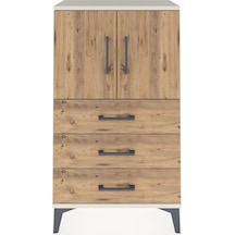Arges Komodin 2 Raflı 3 Çekmeceli 2 Kapaklı 60x30x106 Aytaşı-çam Aytaşı