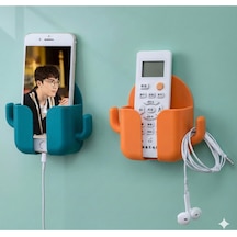 Duvar Tipi Kumanda Telefon Tutucu Kaktüs Tasarım Plastik Turuncu Cn Diğer
