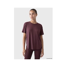 LC Waikiki Alıta Cıty Farkıyla Koor Sport Bordo Penye Düz Oversize Kadın Spor Tişört Bordo - 924155091 Bordo