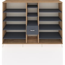 Hyperion Dolap 11 Raflı 3 Çekmeceli 220x44x163 Çam-antrasit Çam-antrasit