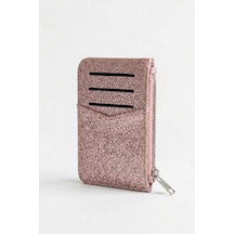 Pembe Simli Fermuarlı Kadın Kartlık Mg2846