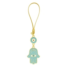 Lüks Turkuaz Fatma Nın Eli & Nazar Boncuğu Dikiz Aynası Süsü Pozitif Enerji Ve Koruma Tıl
