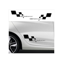 Audi Bayraklı Yan Kapı Sticker Yapıştırma Etiket