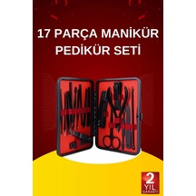 Mey İthalat 17 Parça El Ayak Bakım Seti Tırnak Temizleme Manikür Pedikür Cımbız Törpü Tırnak Makası