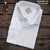 Linen Keten Klasik %100 Cotton Uzun Kollu Terletmeyen Tek Cepli Kapaklı Beyaz Gömlek Regular Kalıp -10215 Beyaz