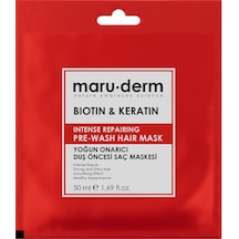 Maru.derm Duş Öncesi Saç Maskesi - Biotin & Keratin Yoğun Onarıcı Duş Öncesi Saç Maskesi 50 Ml