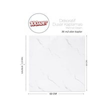 60x60 Cm Kendinden Yapışkanlı Duvar,banyo,tezgah Arası Beyaz Mermer-100 Adet Lls014-60-100